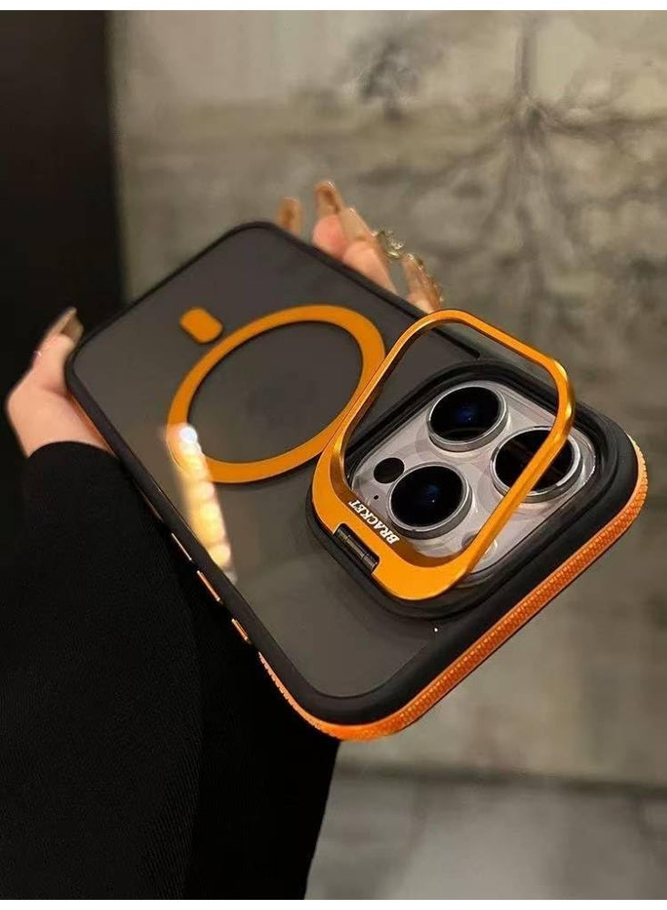 Magnetic Case for iPhone16 Pro Max with Lens Stand, Compatible with Wireless Charging Cover, Anti-Fingerprint TPU Bumper Slim Shockproof Protective for iPhone 16 Pro Max - Image 2