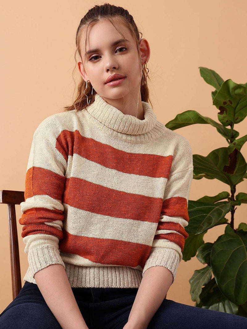 KOTTY Women’s Pullover Sweater Relaxed Fit for Winter Wear(Multicolored,L) - Image 2