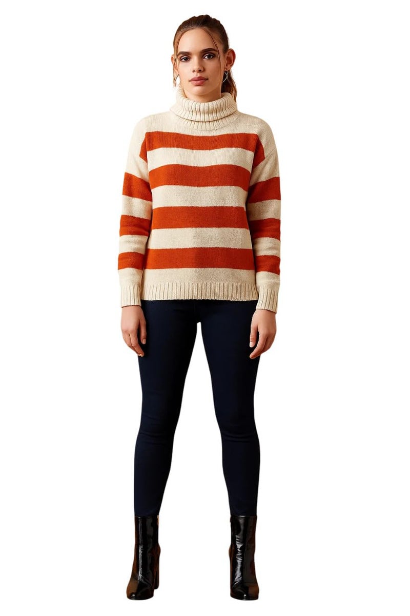 KOTTY Women’s Pullover Sweater Relaxed Fit for Winter Wear(Multicolored,L) - Image 1