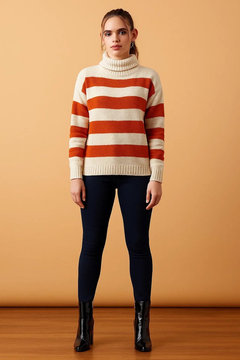 KOTTY Women’s Pullover Sweater Relaxed Fit for Winter Wear(Multicolored,L) - Image 3