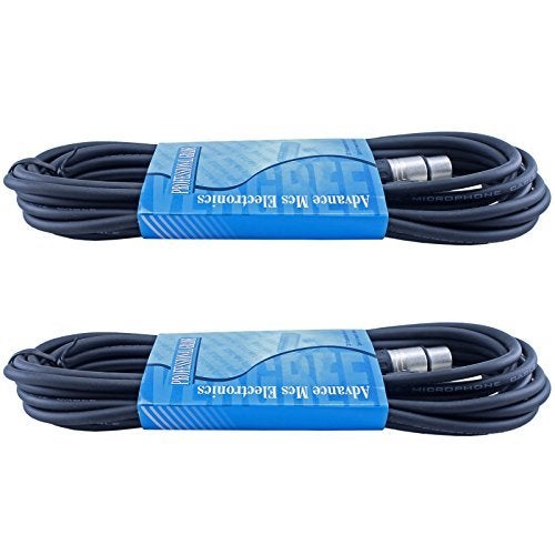 MCSPROAUDIO 2 Pack 20 Foot Low Z Male to Female 3 Pin XLR Mic Microphone Cable - Image 1