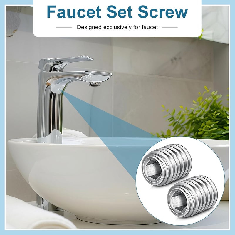 Yaocom 2 Piece RP25620 Set Screw Compatible with Delta Faucet Set Screw #10-32 x 1/4 inch Stainless Steel Allen Head Hexagon Screws - Image 4