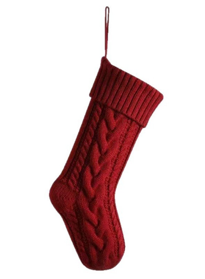 Hanging Stockings, Personalized Large Knitted  Stockings,  Tree Decorations Gifts for  Parties (Length 46cm, 1 Piece） - Image 1
