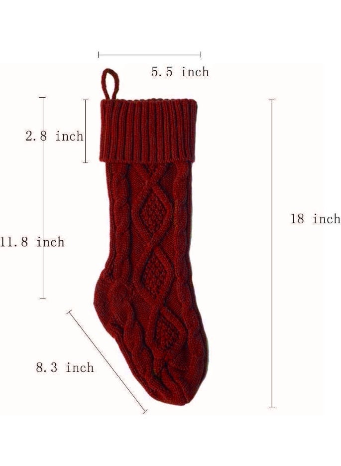 Hanging Stockings, Personalized Large Knitted  Stockings,  Tree Decorations Gifts for  Parties (Length 46cm, 1 Piece） - Image 3