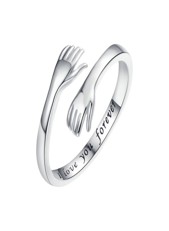 BlingNook Granddaughter Daughter Hug Ring For Hope Rings, Stainless Steel Inspirational Jewelry Engraved Always With You Love You Forever Message Adjustable Non Tarnish Jewelry Birthday Gift Card (LYF(Flower Card)) - Image 5