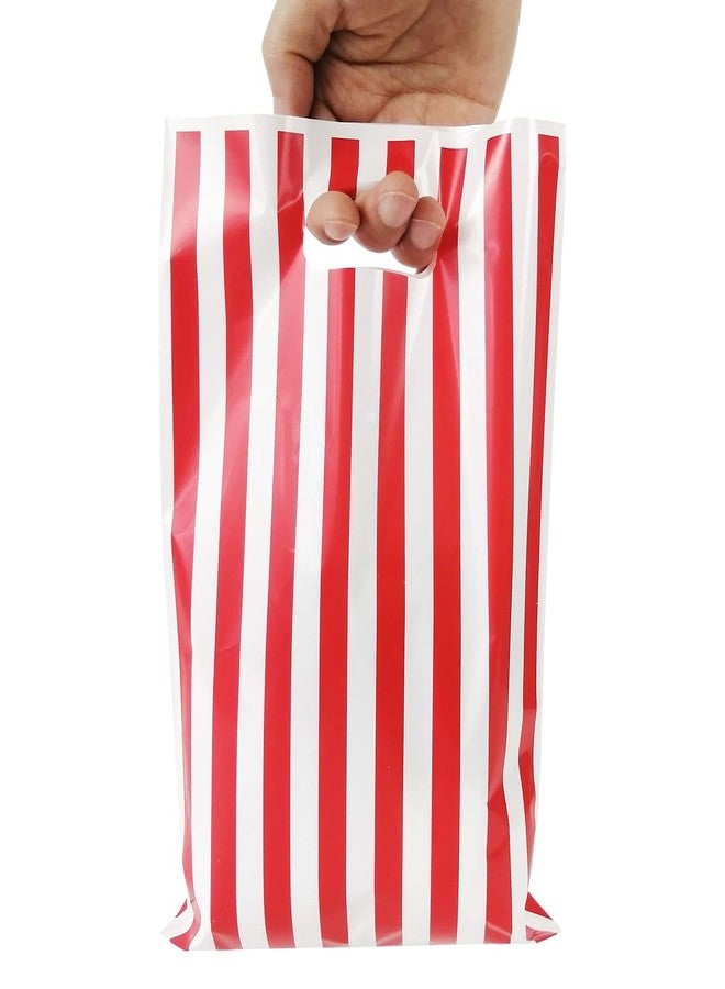 CODOHI Circus Carnival Treat Bags, 50 Pcs Carnival Candy Bags, Red and White Stripe Plastic Goodie Storage Bags for Circus Carnival Party Birthday Favor - Image 4