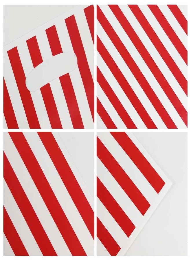 CODOHI Circus Carnival Treat Bags, 50 Pcs Carnival Candy Bags, Red and White Stripe Plastic Goodie Storage Bags for Circus Carnival Party Birthday Favor - Image 3