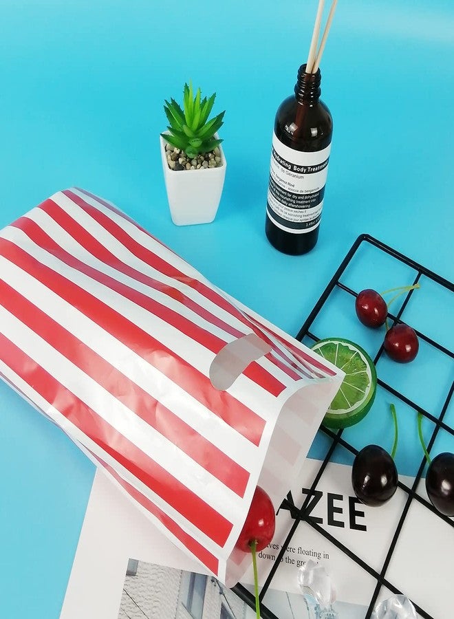 CODOHI Circus Carnival Treat Bags, 50 Pcs Carnival Candy Bags, Red and White Stripe Plastic Goodie Storage Bags for Circus Carnival Party Birthday Favor - Image 5