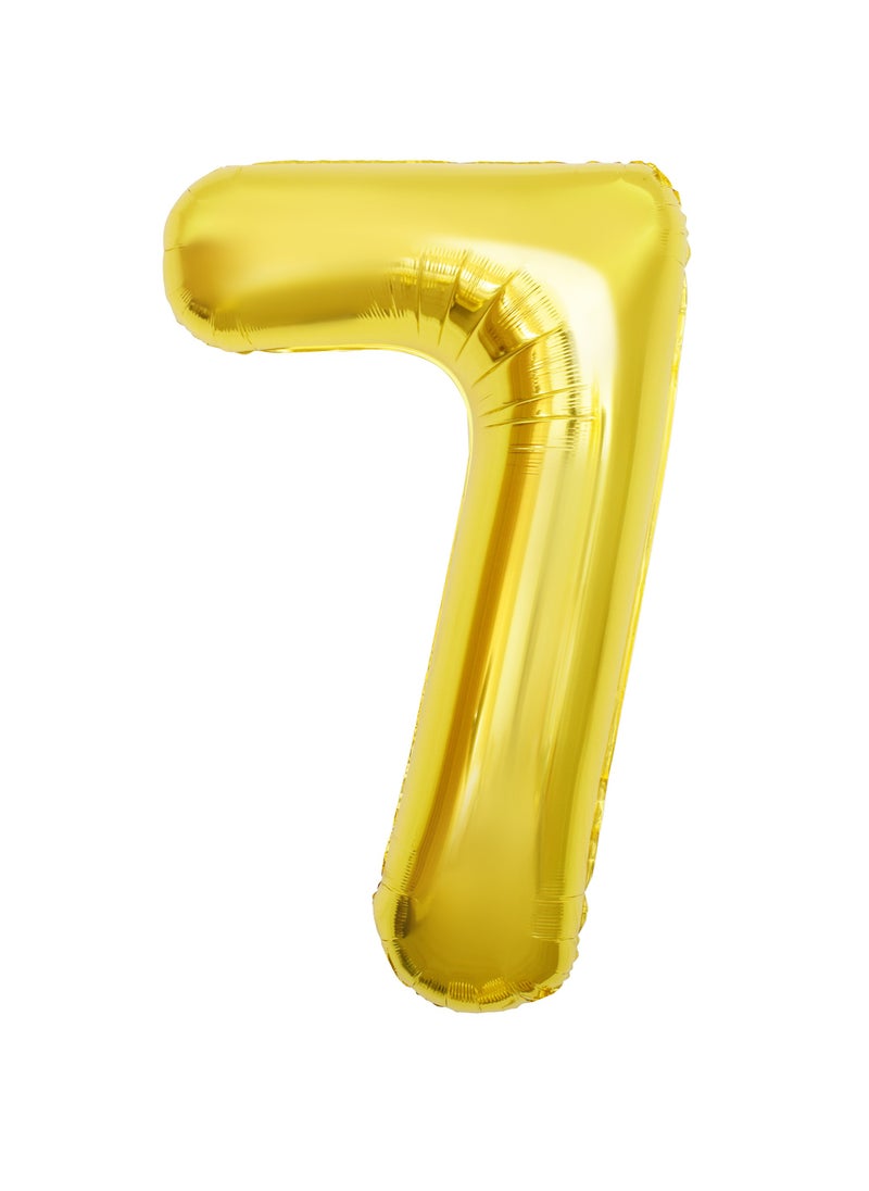 Party Zone Gold Foil Balloon Number 7 52" 