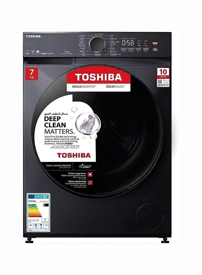 Toshiba 1200 RPM, 15 programs , Front Load Washing Machine, ECO cold wash , 15 min Quick Wash 7 kg TW-T21BU80UWB(MG) Morandi Grey - Image 1