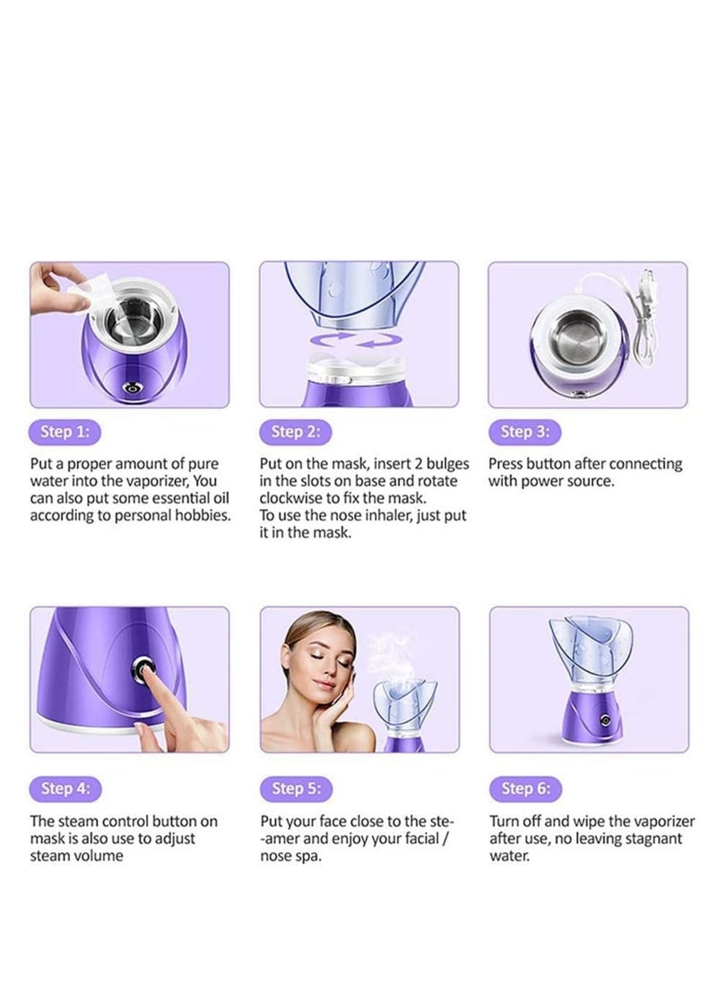 Generic - Say Goodbye to Dry Sinuses and Dull Skin: The silicone facial steamer with warm mist technology is the perfect solution to moisturize your skin and deeply cleanse your pores at home. - Image 1
