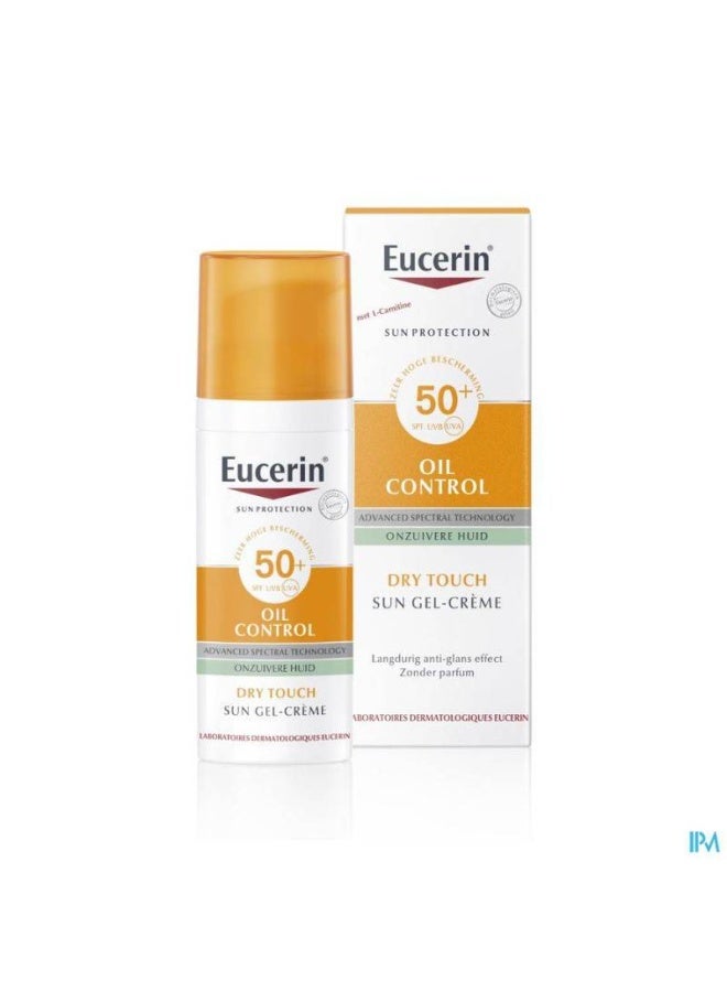 Eucerin يوسيرين كريم جل للوقاية من الشمس بعامل حماية من الشمس SPF 50+ مع ملمس جاف 50 مل - Image 1