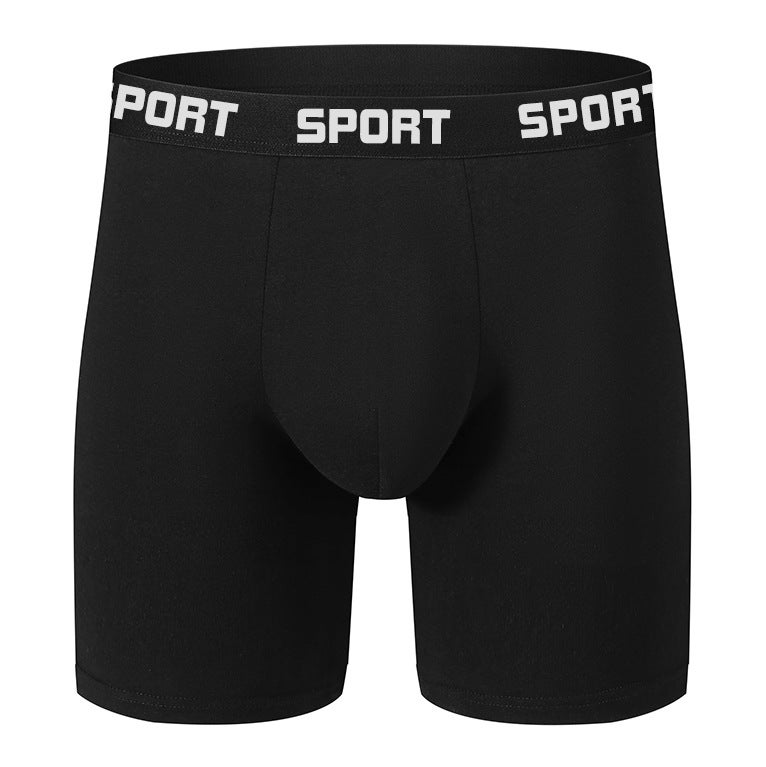 Sport Long Term Men'S Underwear Mid-Waist Elastic Sports Boxer Shorts Trade Te Mu New - Image 1