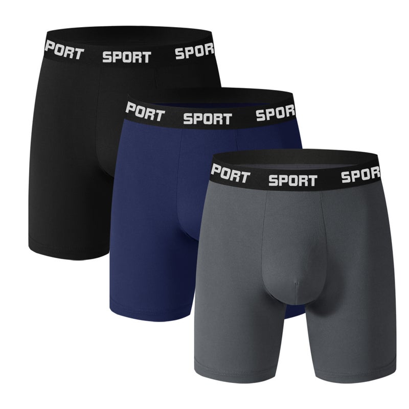 Sport Long Term Men'S Underwear Mid-Waist Elastic Sports Boxer Shorts Trade Te Mu New - Image 2