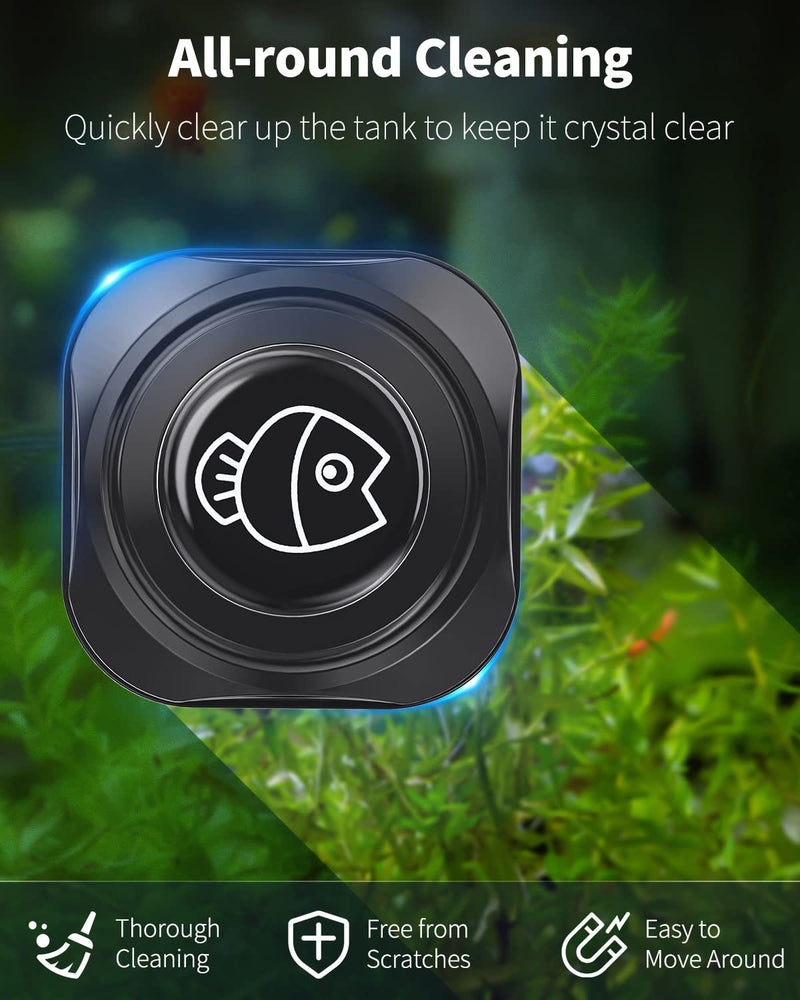 Pawfly Aquarium Magnetic Brush for Glass Fish Tanks 1.8 Inch Stain Scrubber Pads Floating Cleaning Tool for 4/5 Inch Thick Fresh & Marine Aquariums up to 30 Gallons (Not for Acrylic & Plastic Tanks) - Image 2