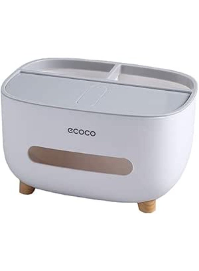 ecoco Tissue Holder, Tissue Box Cover with Storage Space, Desktop Storage Box, Tissue Holder Dispenser Suitable - Image 2