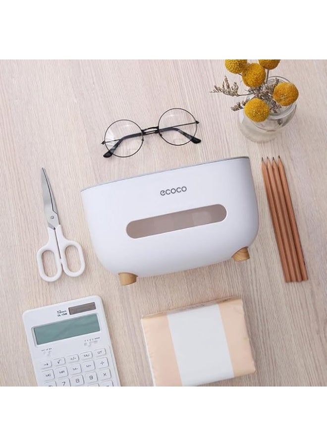 ecoco Tissue Holder, Tissue Box Cover with Storage Space, Desktop Storage Box, Tissue Holder Dispenser Suitable - Image 3