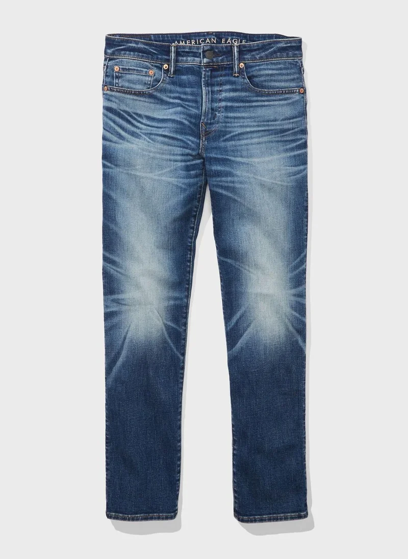 American Eagle Mid Wash Straight Fit Jeans