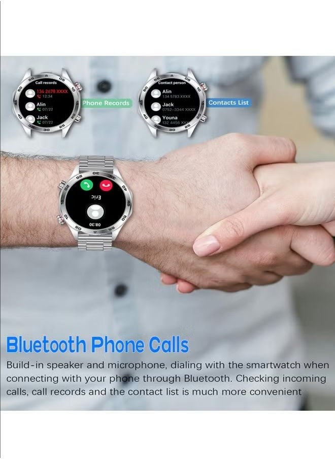 RollsTimi  - Men's Bluetooth Smartwatch, 1.52 Inch Full Screen Touch, Sleep Heart Rate Monitoring And Sports Waterproof, Support Multiple Sports Modes And Multiple Language Settings, I118 Silver - Image 1