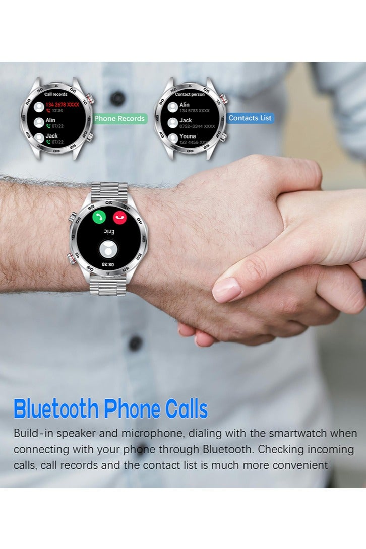 RollsTimi  Men's Bluetooth Smartwatch, 1.52 Inch Full Screen Touch, Sleep Heart Rate Monitoring And Sports Waterproof, Support Multiple Sports Modes And Multiple Language Settings, I118 Silver  - Image 2