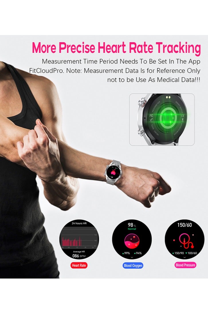 RollsTimi  Men's Bluetooth Smartwatch, 1.52 Inch Full Screen Touch, Sleep Heart Rate Monitoring And Sports Waterproof, Support Multiple Sports Modes And Multiple Language Settings, I118 Silver  - Image 3