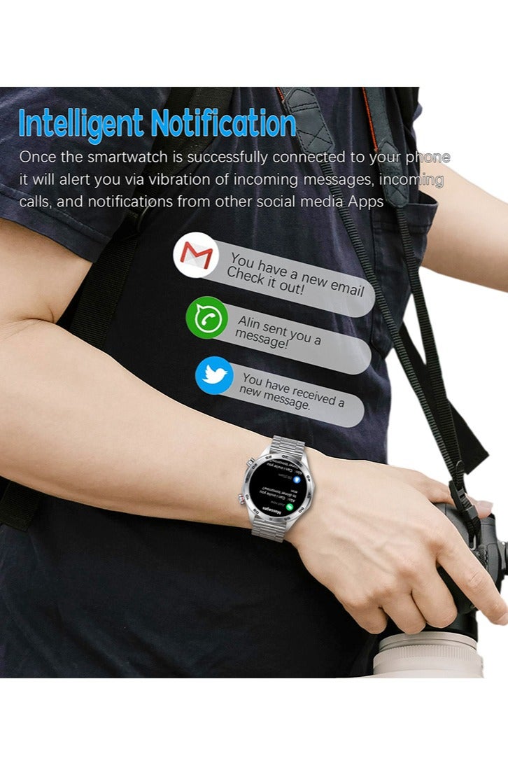 RollsTimi  Men's Bluetooth Smartwatch, 1.52 Inch Full Screen Touch, Sleep Heart Rate Monitoring And Sports Waterproof, Support Multiple Sports Modes And Multiple Language Settings, I118 Silver  - Image 5