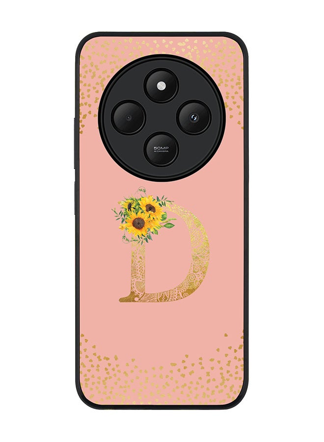 Stylizedd For Xiaomi Redmi 14C / 14R Case,Slim fit Camera Protection, Shockproof Thin Phone cover - Custom Floral Monogram - D (Rose Pink ) - Image 1