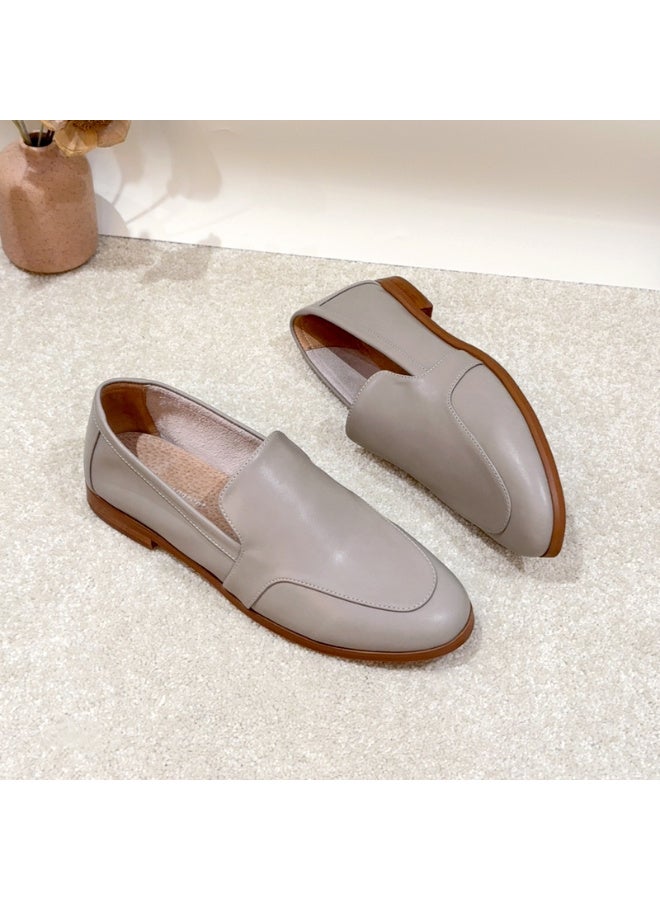 Elegant Loafers for Women,Professional Suede & Leather Mix Slip-On Flats with Cushioned Insole,Comfortable & Versatile Leather Shoes - Image 3