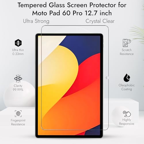 Robustrion Tempered Glass for Moto Pad 60 Pro 12.7 inch 2025 Screen Protector Guard for Motorola Pad 60 Pro 12.7 inch Tablet - 1 Pack - Image 3