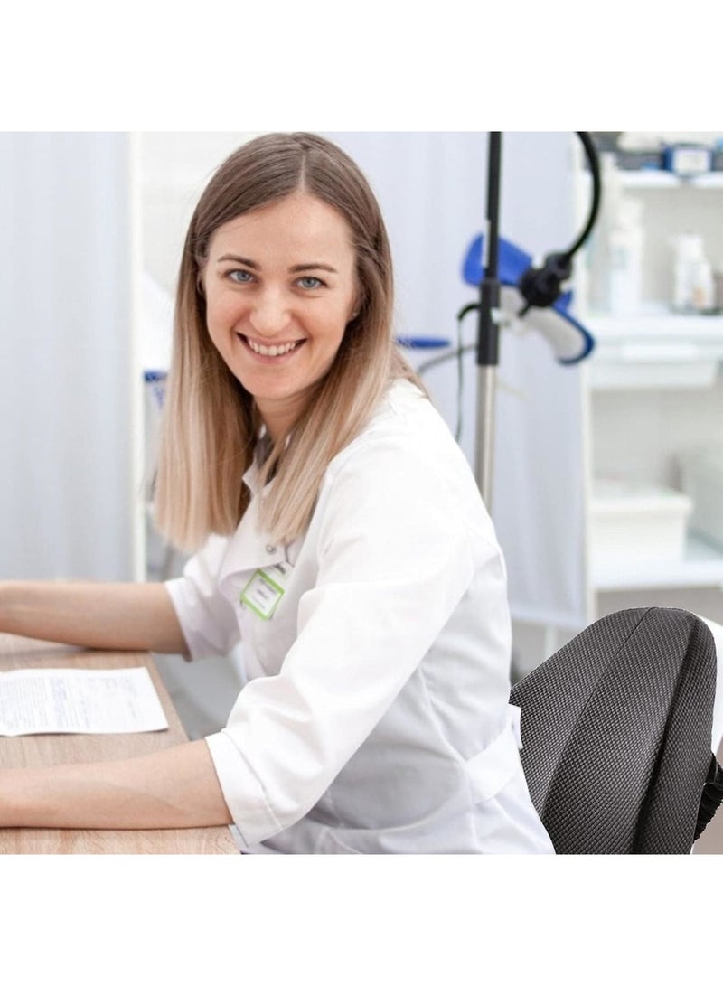 SOLARAE وسادة دعم لمقعد المكتب، وسادة دعم للظهر من الذاكرة مع أحزمة تمديد مزدوجة، وسادة راحة قطنية مريحة للسيارة، الأريكة، الكرسي القابل للإمالة، كرسي الألعاب، أسود - Image 4