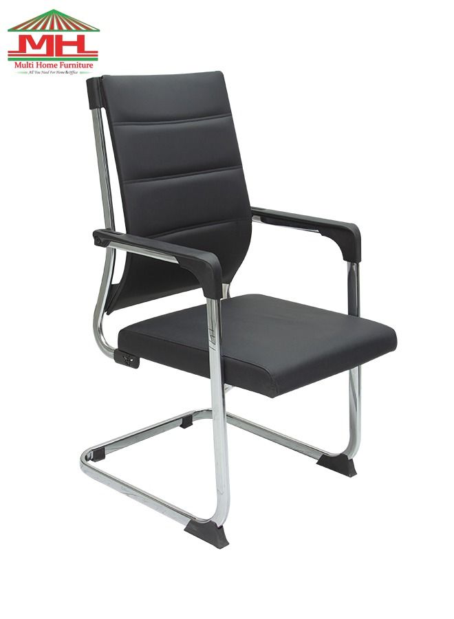 Multi Home Furniture Black Mesh Office Chair – Ergonomic Chair with Lumbar Support, Chrome Cantilever Base, Breathable Backrest & Padded Armrests, Desk Chair, Computer Chair, Office Chair for Home, Office - Image 3