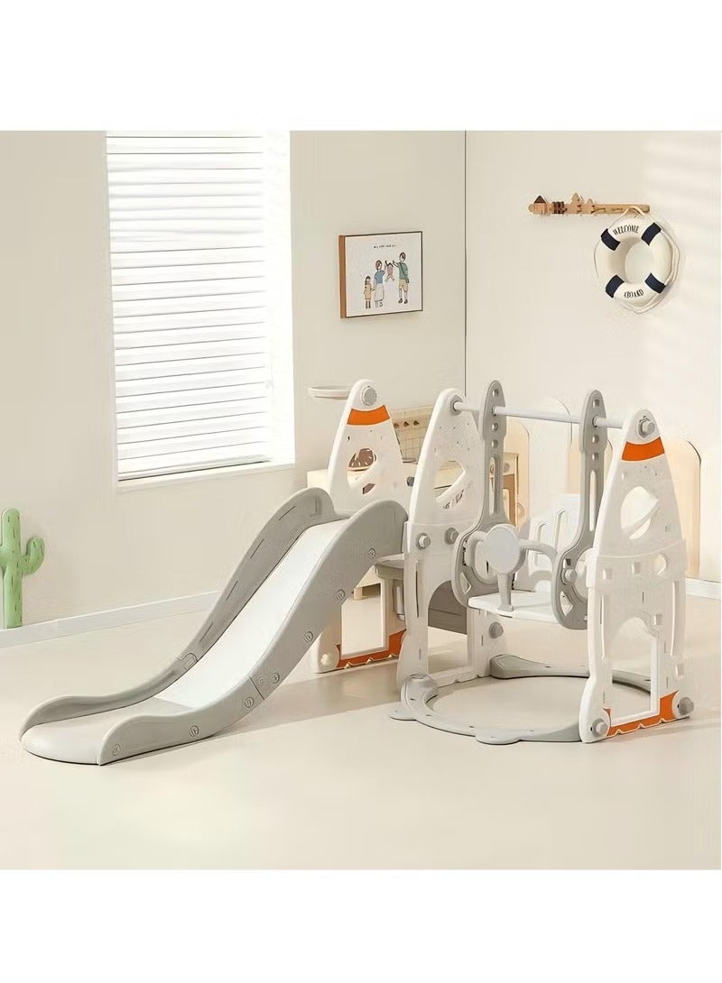 Toddler Slide Set for Kids Age 2 3 4 5 6 7 8 9，4 in 1 Baby Slide Set for Toddler Slide,Swing, Basketball and Climb Slide and Swing Set for Kids Outdoor Indoor 3+ Year Old，Home Toy Game for Boys and Girls - Image 2