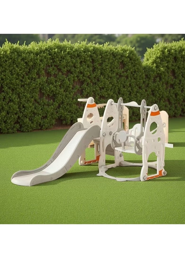 Toddler Slide Set for Kids Age 2 3 4 5 6 7 8 9，4 in 1 Baby Slide Set for Toddler Slide,Swing, Basketball and Climb Slide and Swing Set for Kids Outdoor Indoor 3+ Year Old，Home Toy Game for Boys and Girls - Image 4