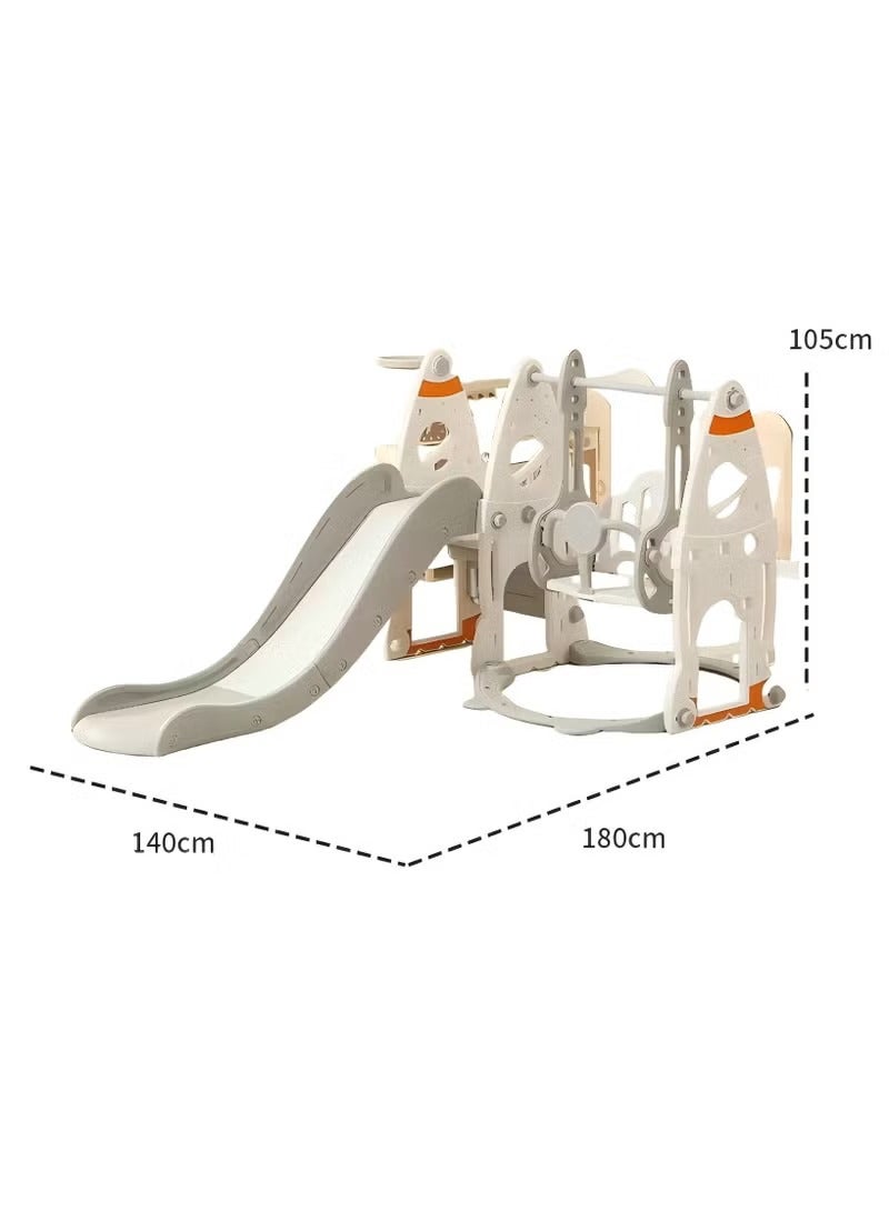 Toddler Slide Set for Kids Age 2 3 4 5 6 7 8 9，4 in 1 Baby Slide Set for Toddler Slide,Swing, Basketball and Climb Slide and Swing Set for Kids Outdoor Indoor 3+ Year Old，Home Toy Game for Boys and Girls - Image 5