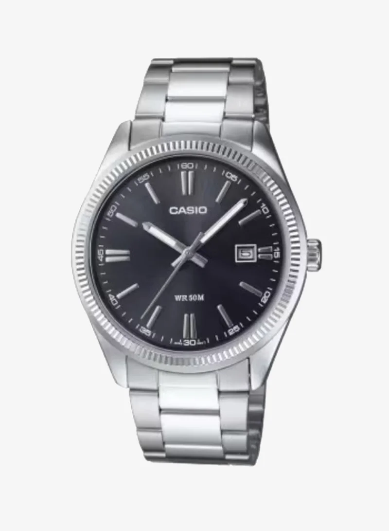 كاسيو Men's Analog Display Watch With Silver Stainless Steel Strap - MTP-1302D-1A1
