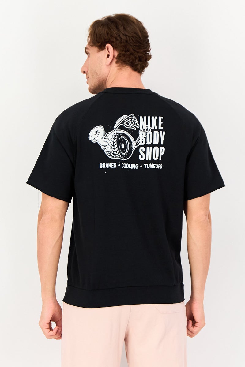 Nike Men Dri Fit Short Sleeve Training Fleece T-shirt, Black - Image 3