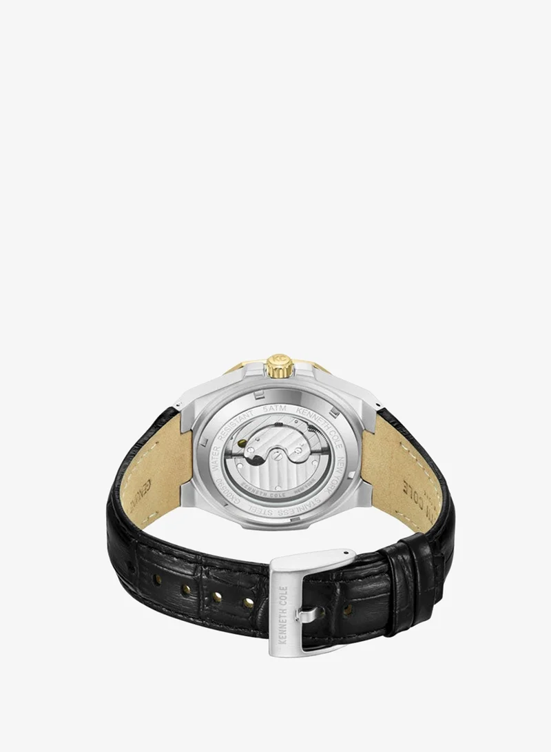 Kenneth Cole New York  Kenneth Cole New York 42X50.5mm Automatic Men's Watch with Green Dial & Black Genuine Leather Strap for Men | Best Price UAE