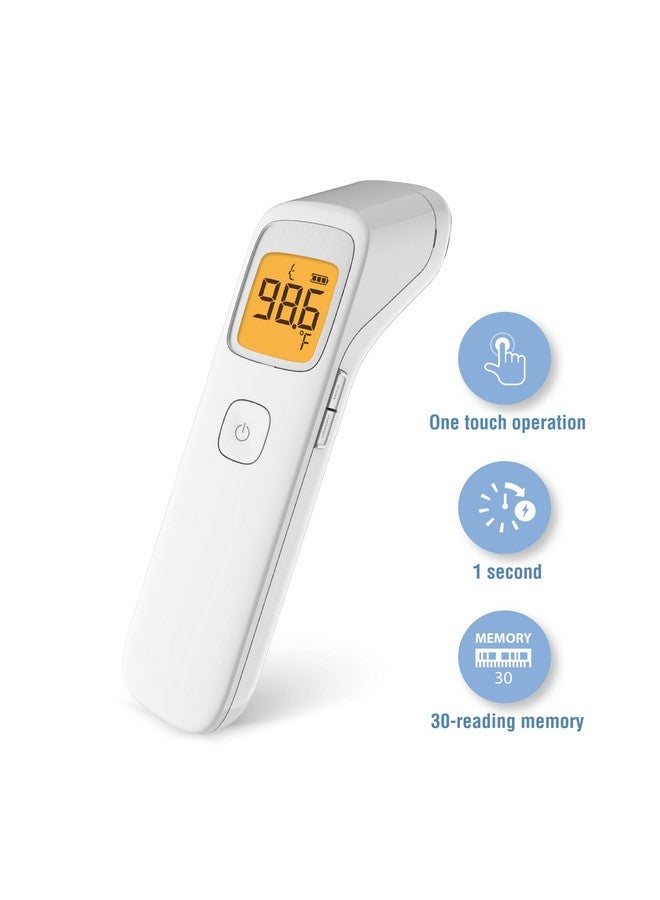 uRIGHT مقياس حرارة جبهه غير تلامسي بالأشعة تحت الحمراء مصنوع في تايوان مقياس حرارة رقمي بدون لمس للبالغين والأطفال والرضع - Image 2