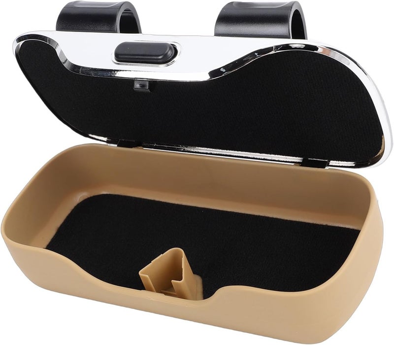 Car Sunglass Holder, ABS Material, Design, Maximum Glass Height 1.57in, Universal Visor Organizer for All Car (Beige) - Image 2