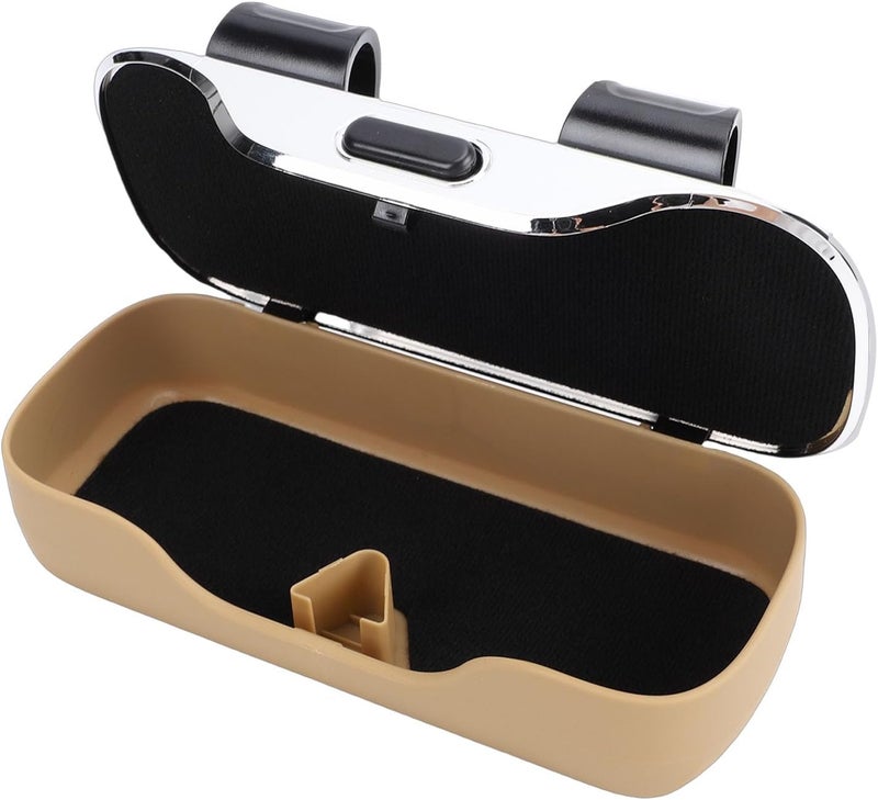 Car Sunglass Holder, ABS Material, Design, Maximum Glass Height 1.57in, Universal Visor Organizer for All Car (Beige) - Image 1