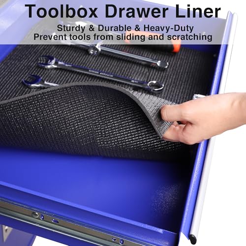 PaBUSIOr Black Shelf Liner for Under Sink - 5 mm Thick Strong Grip Non-Slip Large Toolbox Drawer Mat for Wire Shelving Cabinet - 24 in Wide × 68 Inch - Image 2
