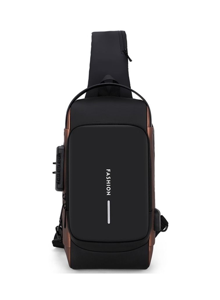 حقيبة دراجة نارية مقاومة للماء مع كلمة مرور ضد السرقة حقيبة صدر للرجال حقيبة كتف حقيبة رياضية حقيبة خصر ترفيهية متعددة الوظائف - Image 1