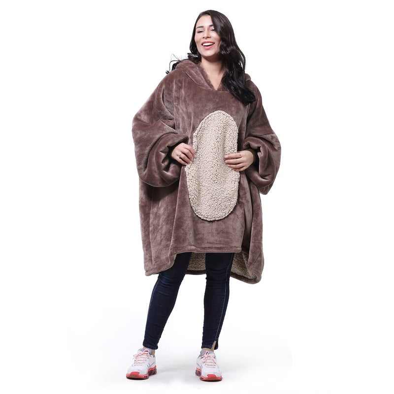 Catalonia Catalonia Bear Blanket Hoodie Sweatshirt  Oversized Wearable Sherpa Lounging Pullover for Adults Men Women Teenagers Kids Gift  - Image 4