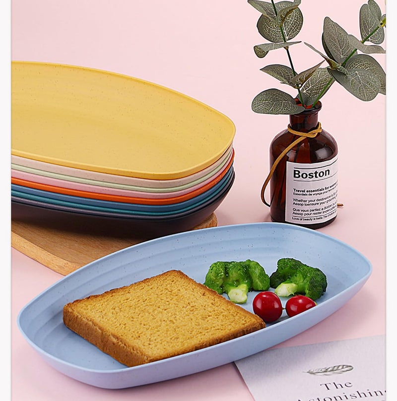 Vortipu Wheat Straw Sushi & Appetizer Plates - Microwave & Oven Safe Serving Platters for Cake, Kitchen, Restaurant, Banquet & Party (Yellow, Pack of 2) - Image 4