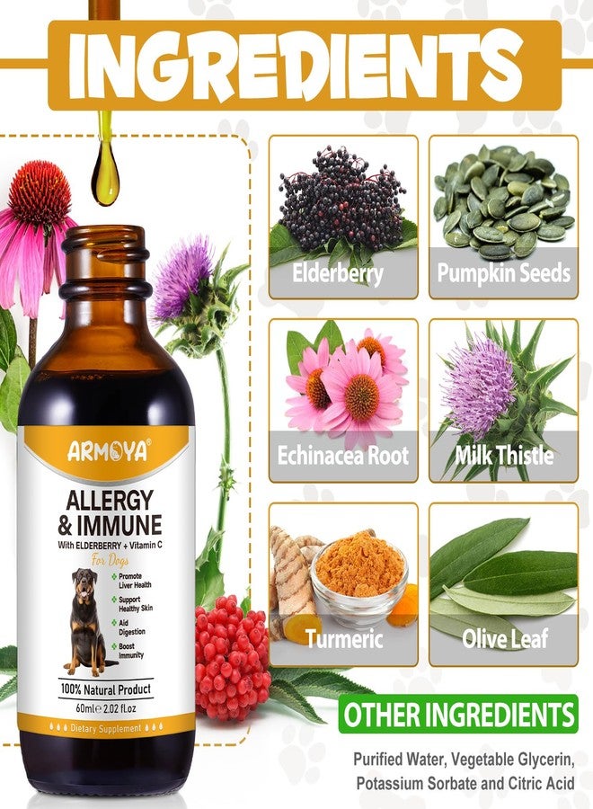 ARMOYA Allergy Relief Drops for Dogs - Allergy and Immune - Immune Support Supplement - Dog Supplement - Natural Pet Supplement for Dog Allergy Relief with Turmeric & Milk Thistle - Image 5