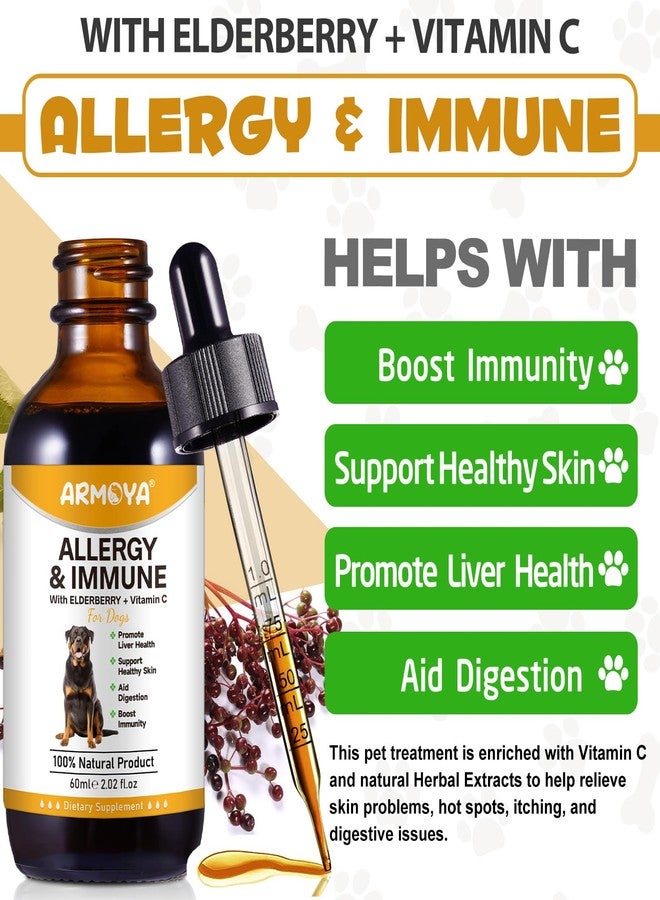 ARMOYA Allergy Relief Drops for Dogs - Allergy and Immune - Immune Support Supplement - Dog Supplement - Natural Pet Supplement for Dog Allergy Relief with Turmeric & Milk Thistle - Image 2