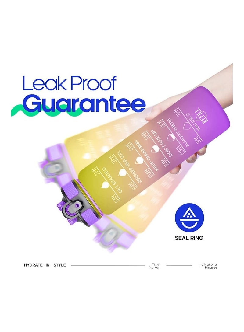 Generic 1 Litre BPA-Free Motivational Water Bottle with Straw and Time Marker - Leak-Proof Gym Bottle for Men and Women - Stay Hydrated During Workouts, Hiking, and Daily Activities  - Image 3