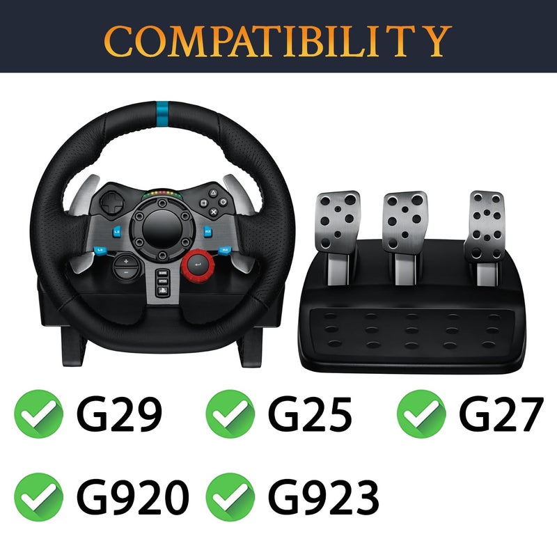 SoloWIT طقم زنبرك عودة دواسات سباق مطور 3 قطع لـ Logitech G25/G27/G29/G920/G923 - زنبركات الفرامل، الغاز، والدبرياج من الفولاذ المنغنيزي - 1 فضي + 2 أسود - Image 2