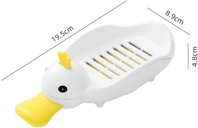 LEDHOLYT Cute Duck Soap Dish Self Draining Soap Holder Soap Tray Shower Soap Box for Home Bathroom Tub Kitchen Sink Home Kitchen Wash Basin Shower Sink Bathroom Storage Organizer - Image 3