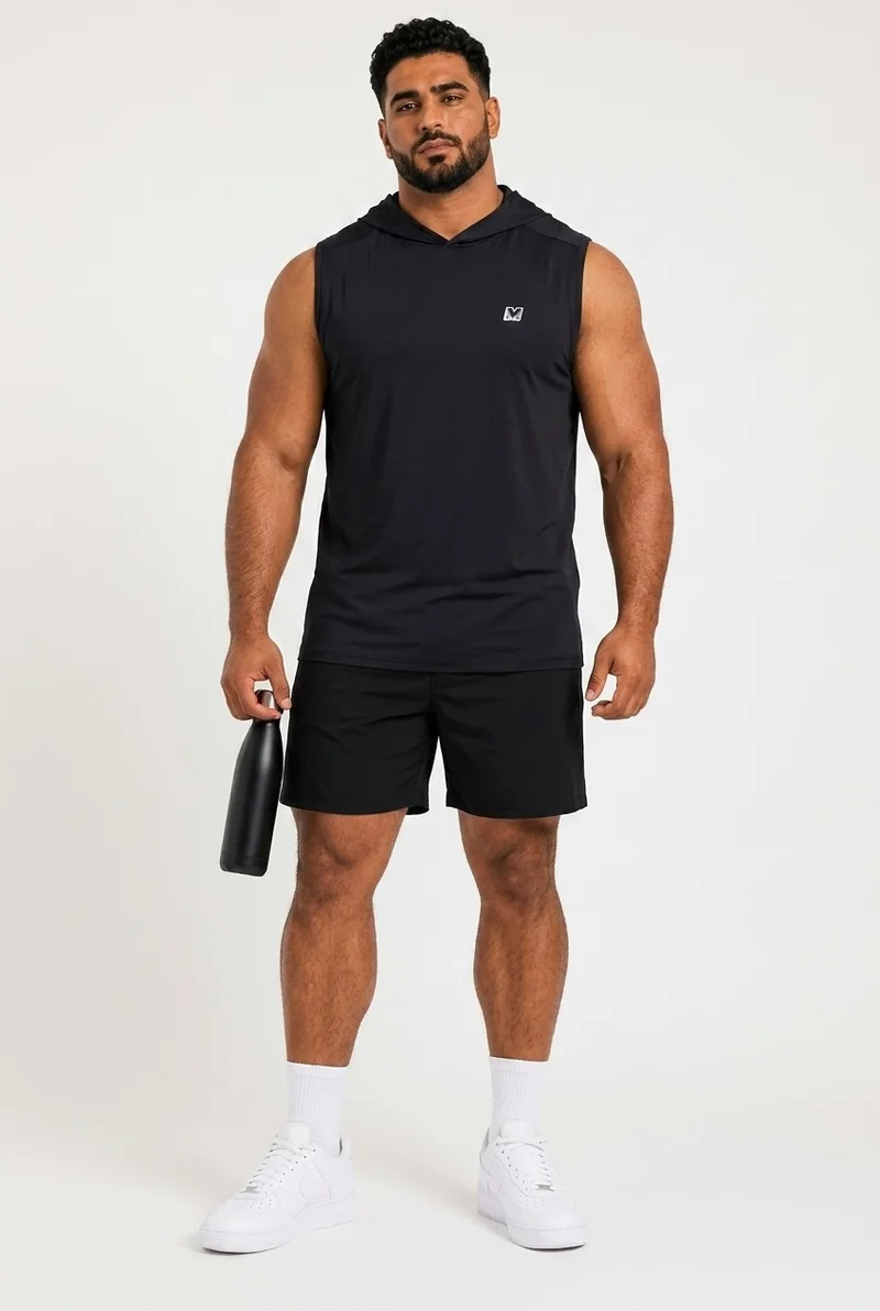 Moveletix Black Men's Training Hooded Tank Top Black for Men | Best Price UAE